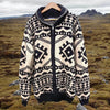 Gestrickte Herren-Strickjacke im nordischen Stil – Polokragen &amp; Reißverschluss