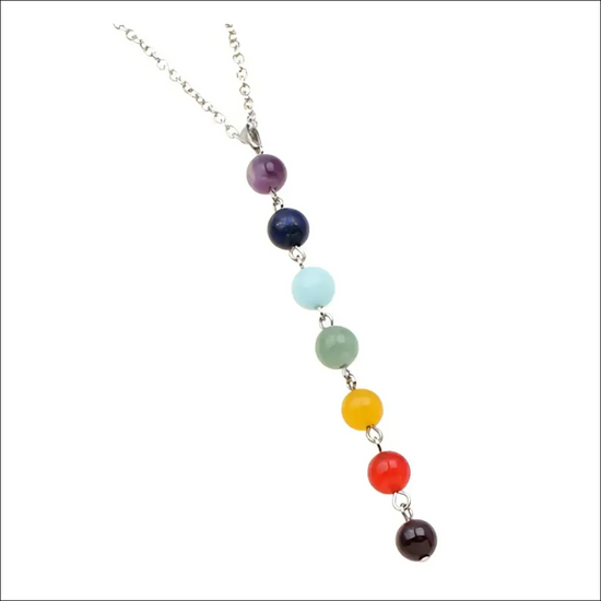 Chakra halsband med natursten och balanserande hänge - Sju färger - Kedjehalsband