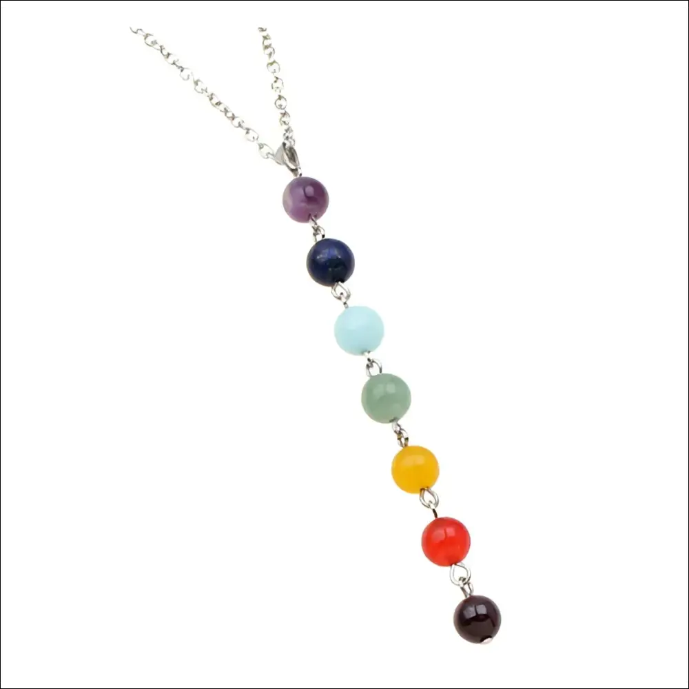 Chakra halsband med natursten och balanserande hänge - Sju färger - Kedjehalsband