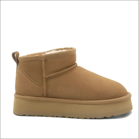 Classic Ultra Mini Plattform Chestnut med uggplush-foder - CHESTNUT / Stövletter