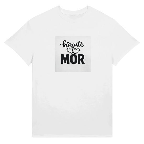 Käraste Mor T-shirt i vit bomull med typografiskt tryck av ordet "MOR".
