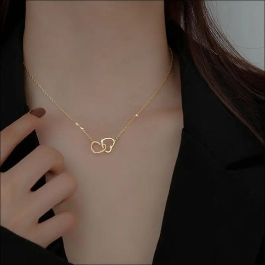 Delikat Halsband Hjärtan i Guld med Hänge - Titan / 20 gr - mutual