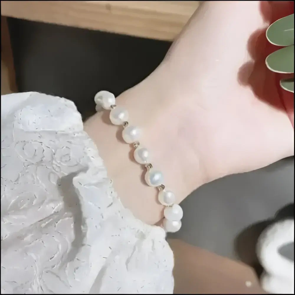 Delikata Barockpärlor och Guldberlock Armband med Sötvattenodlade Pärlor - Sötvattenpärlor Guldpläterat Bi / 80 gr
