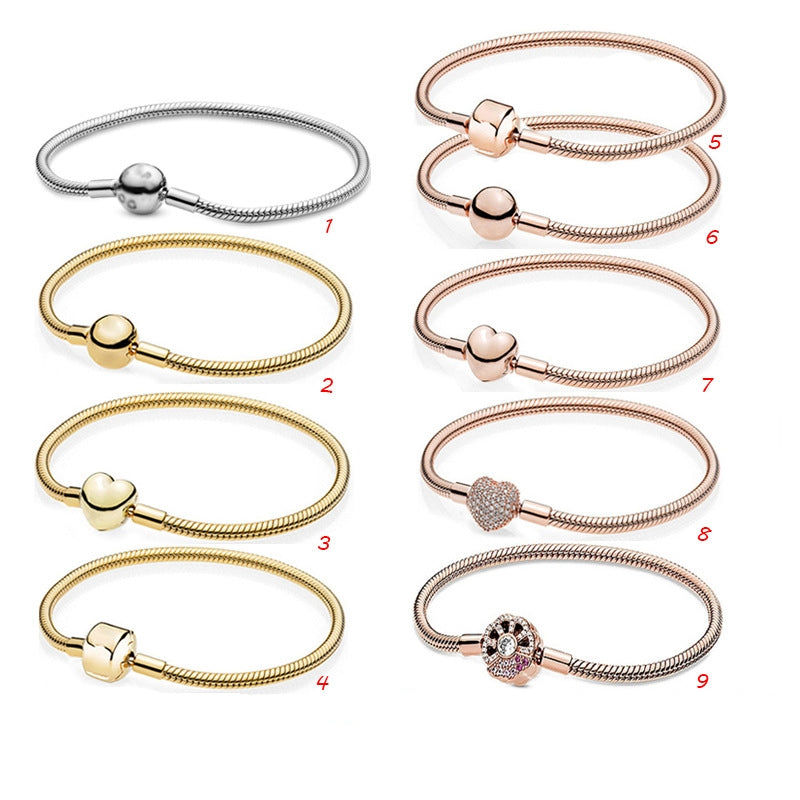 Armband med Snake Bone-Länk - Berlock i Silver - mutual