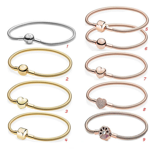 Armband med Snake Bone-Länk - Berlock i Silver - mutual