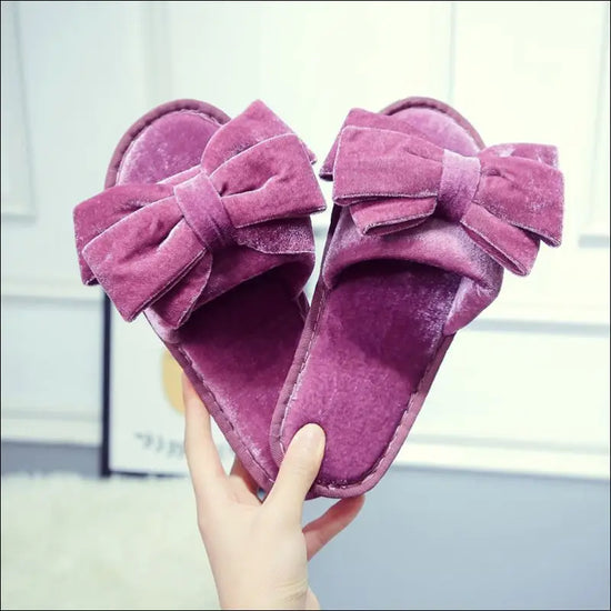 Eleganta spa-tofflor med dekorativ rosett - Rosa / 36/37 - Tofflor