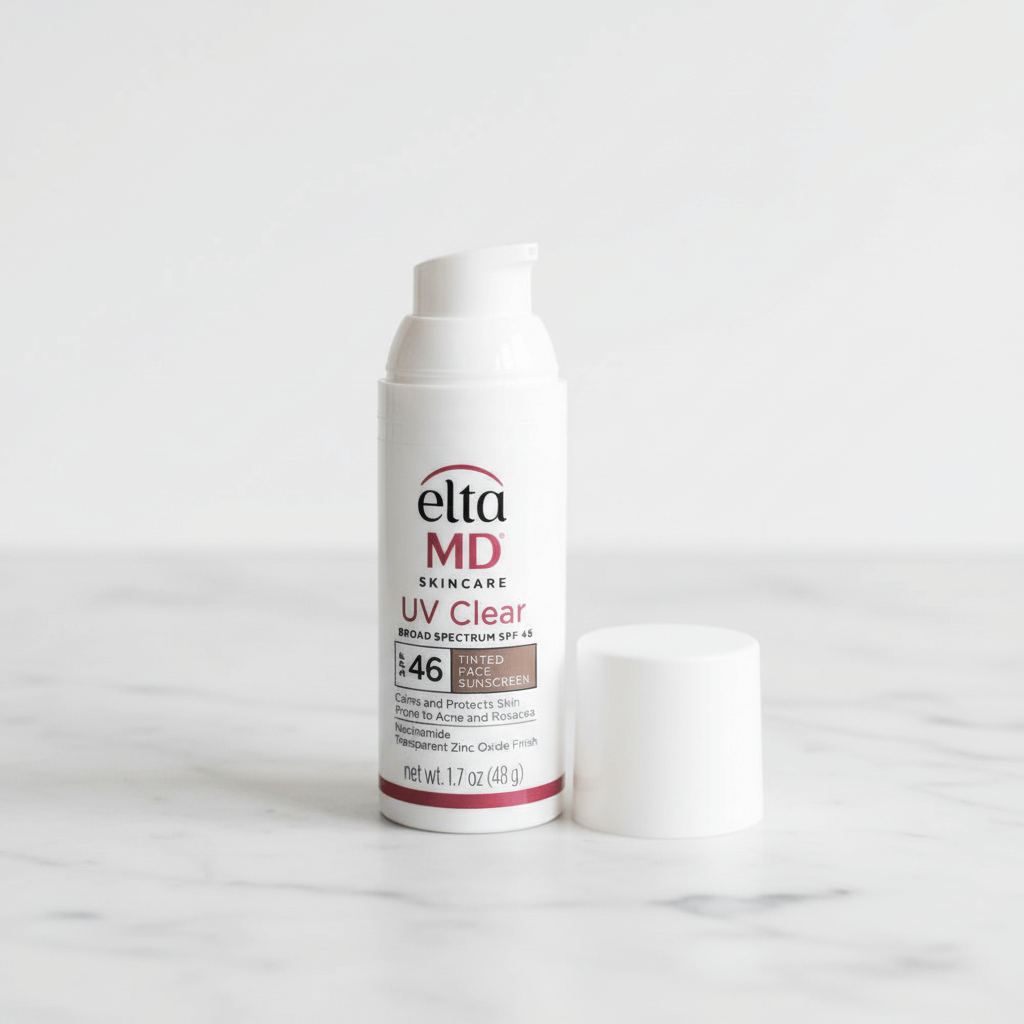 Foundation från EltaMD – återfuktande solkräm SPF 46 i praktisk pumpflaska.