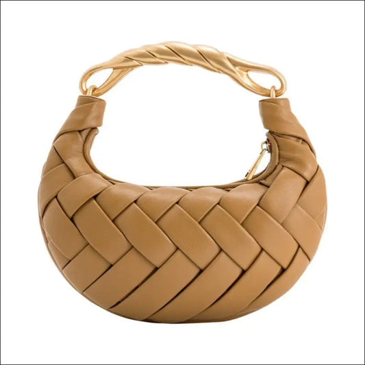 Exklusiv Vävd Clutch Väska i Läder 23x3x20cm - Karamell / 23*3*20cm / 500 gr - mutual