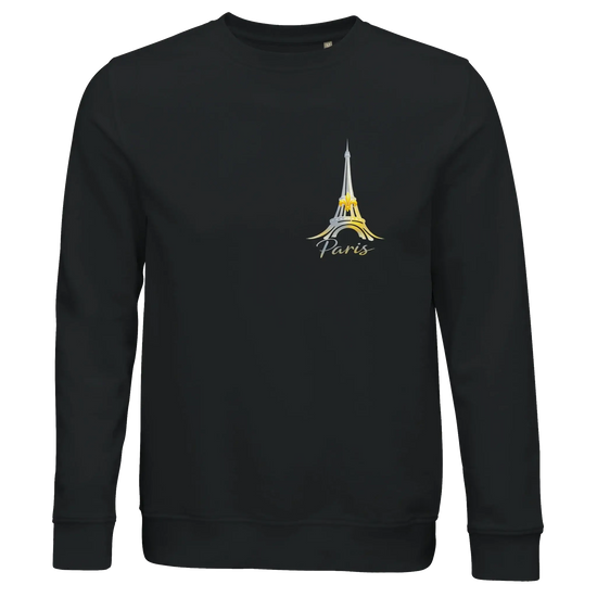 Modern Paris Minimal Graphics Sweatshirt med Eiffeltornet grafik i ekologisk bomull