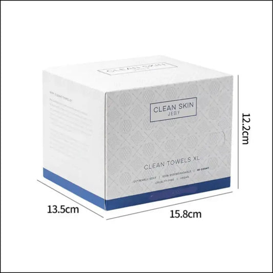 Disposable Face Wash Towels – Soft Cotton Dry Wipes for Cleansing - 25.5*30Cm / 50 P/Box (Imported Film Plastic