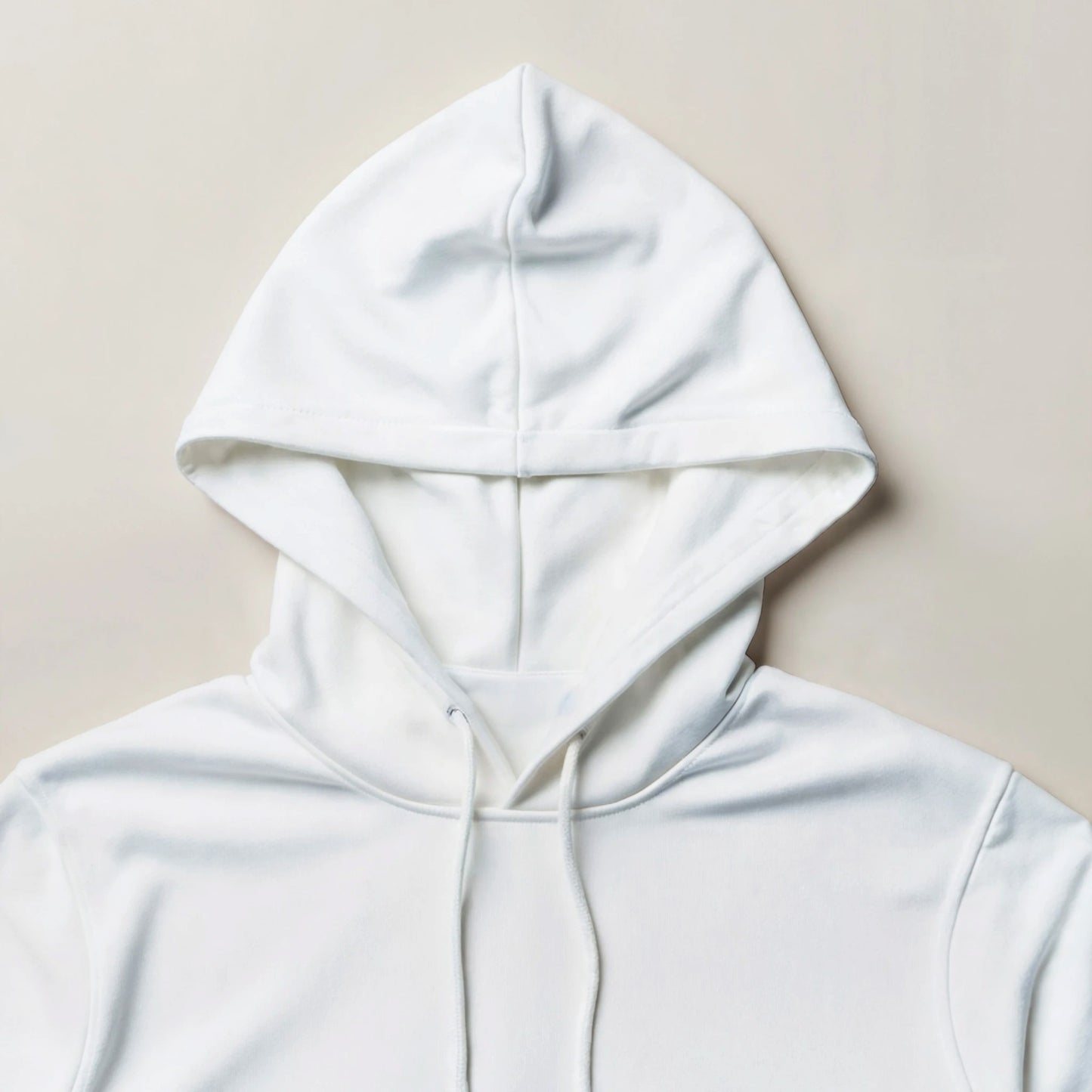 Mjuk Hoodie med Katter och Du Jag Text, vit hoodie med luva framifrån.
