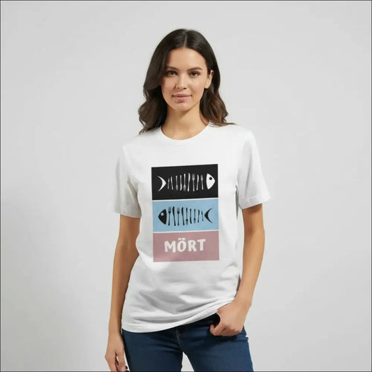 Fisk restaurang T-shirt med modern fiskskelett design