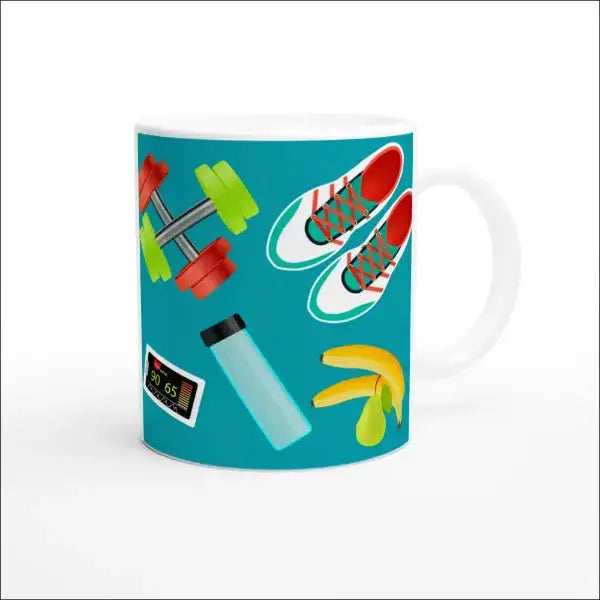 Fitness Mugg med Träning Grafik till Gymmet - Print Material