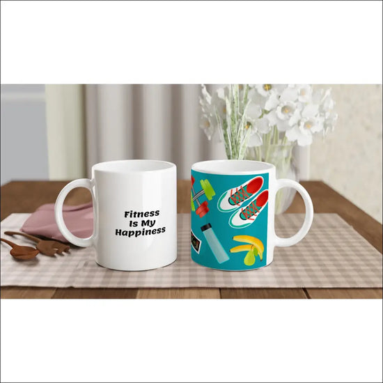 Fitness Mugg med Träning Grafik till Gymmet - Print Material