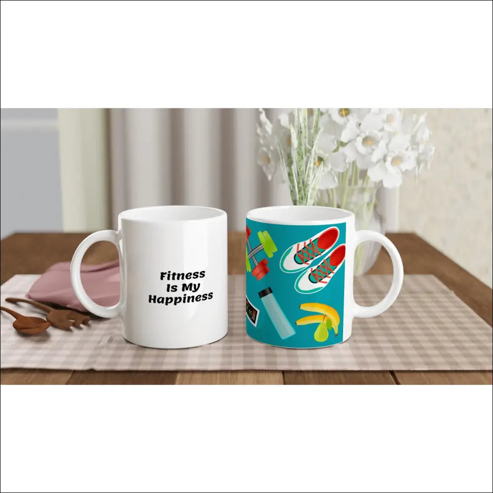 Fitness Mugg med Träning Grafik till Gymmet - Print Material
