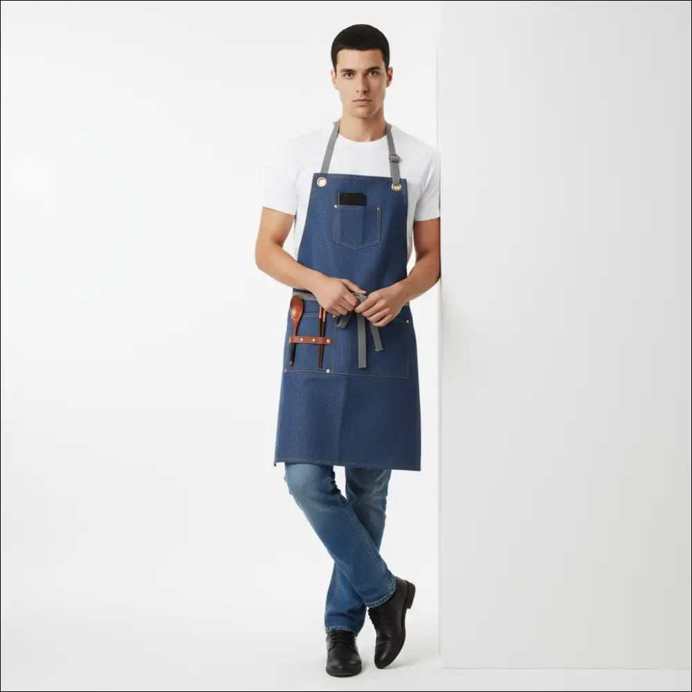 Förkläde i denim och kanvas för DIY – hantverk som klär dig