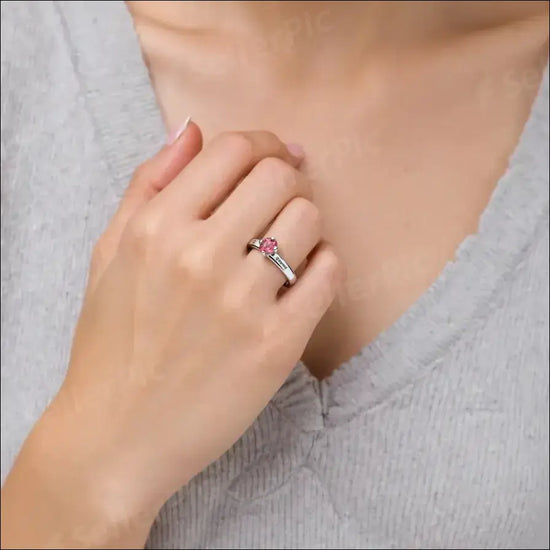 Glittrande Rött Hjärta Ring Silverring Pandora Moments You Me