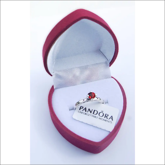 Glittrande Rött Hjärta Ring Silverring Pandora Moments You Me