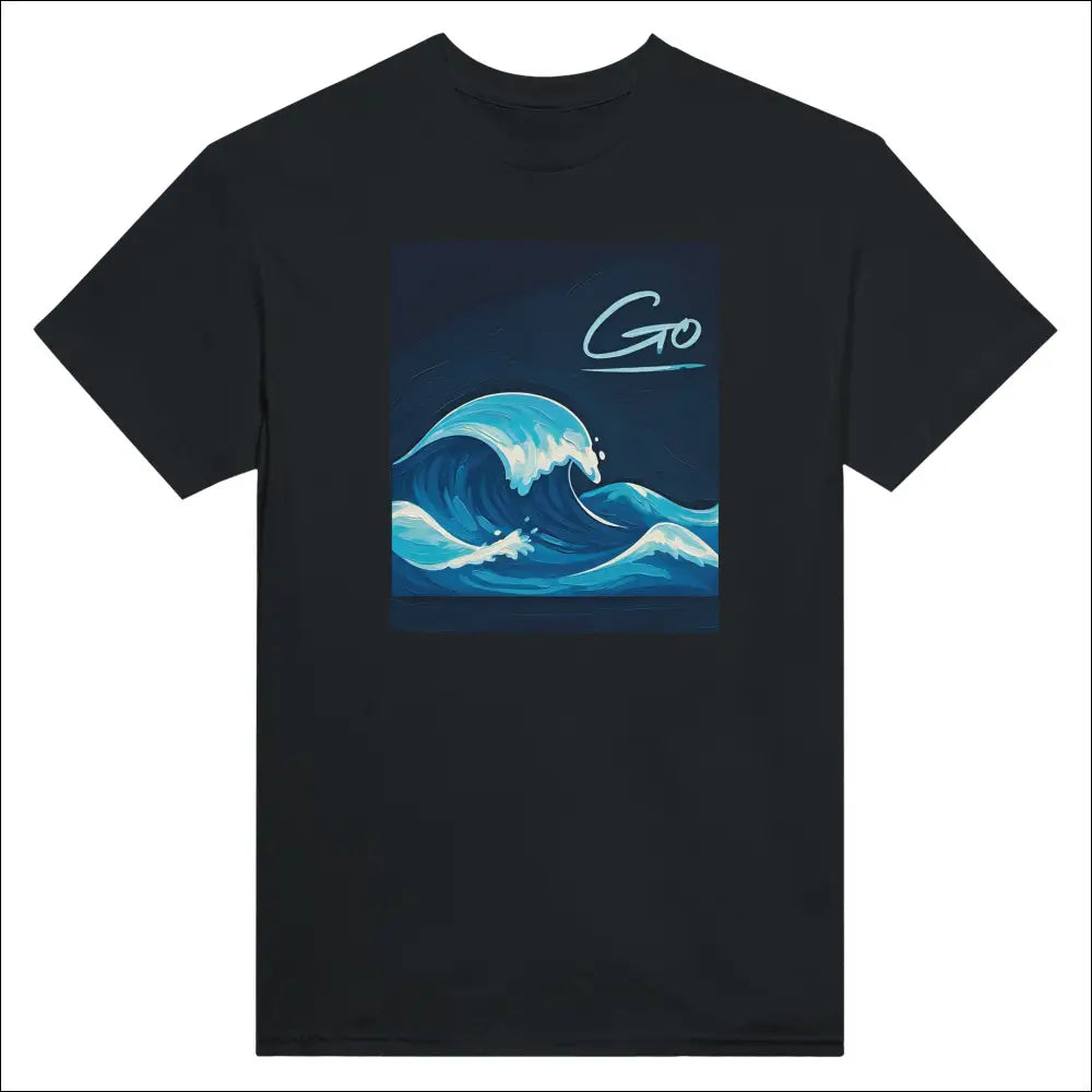 Go T‑Shirt – Grafisk vågdesign med kraft och rörelse - Print Material