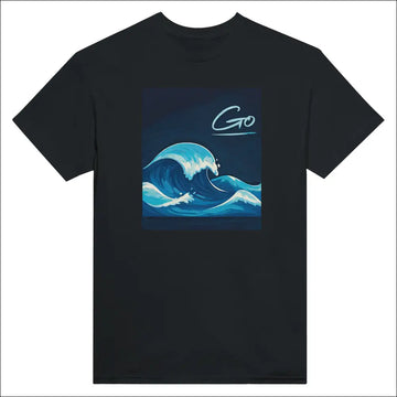 Go T‑Shirt – Grafisk vågdesign med kraft och rörelse - Print Material