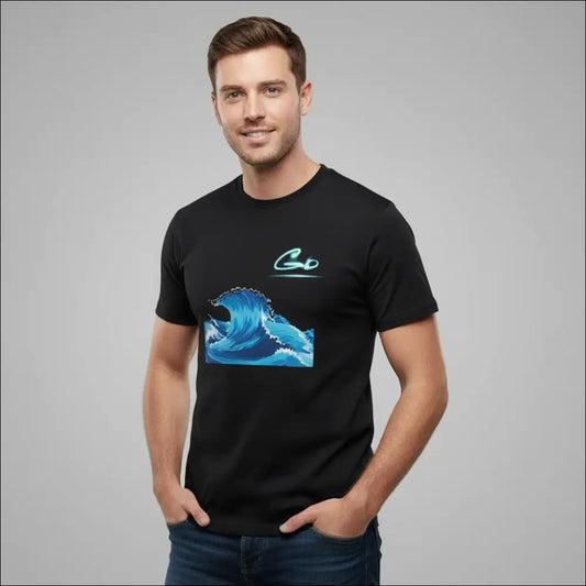 Go T-Shirt med Klassisk Grafisk Vågor inspirerad design