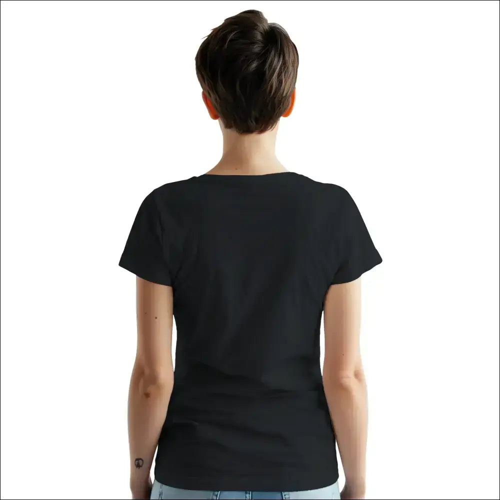 Stilren Vågor inspirerad Svart T-Shirt med Klassisk Design - Print Material