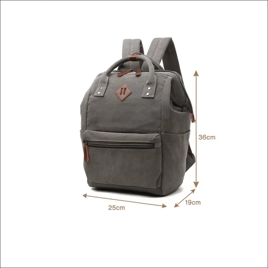 Travel Computer Bag – Hållbara Canvasryggsäckar med Dubbla Handtag - Gray - Ryggsäckar