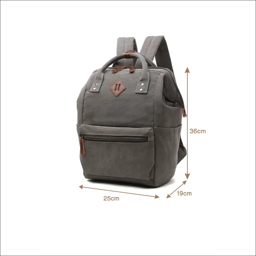 Travel Computer Bag – Hållbara Canvasryggsäckar med Dubbla Handtag - Gray - Ryggsäckar