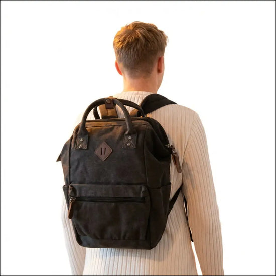 Travel Computer Bag – Hållbara Canvasryggsäckar med Dubbla Handtag - Gray - Ryggsäckar