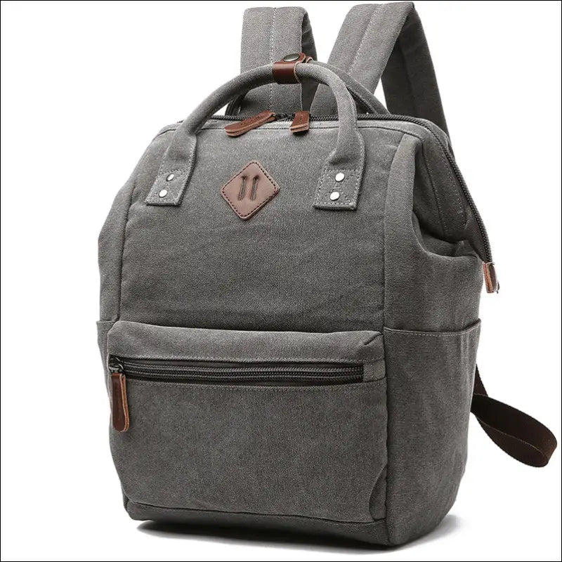 Travel Computer Bag – Hållbara Canvasryggsäckar med Dubbla Handtag - Gray - Ryggsäckar