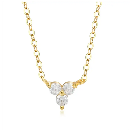 Minimalistiskt Silverhalsband - Zircon Trio i 925 Silver