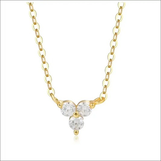 Minimalistiskt Silverhalsband - Zircon Trio i 925 Silver