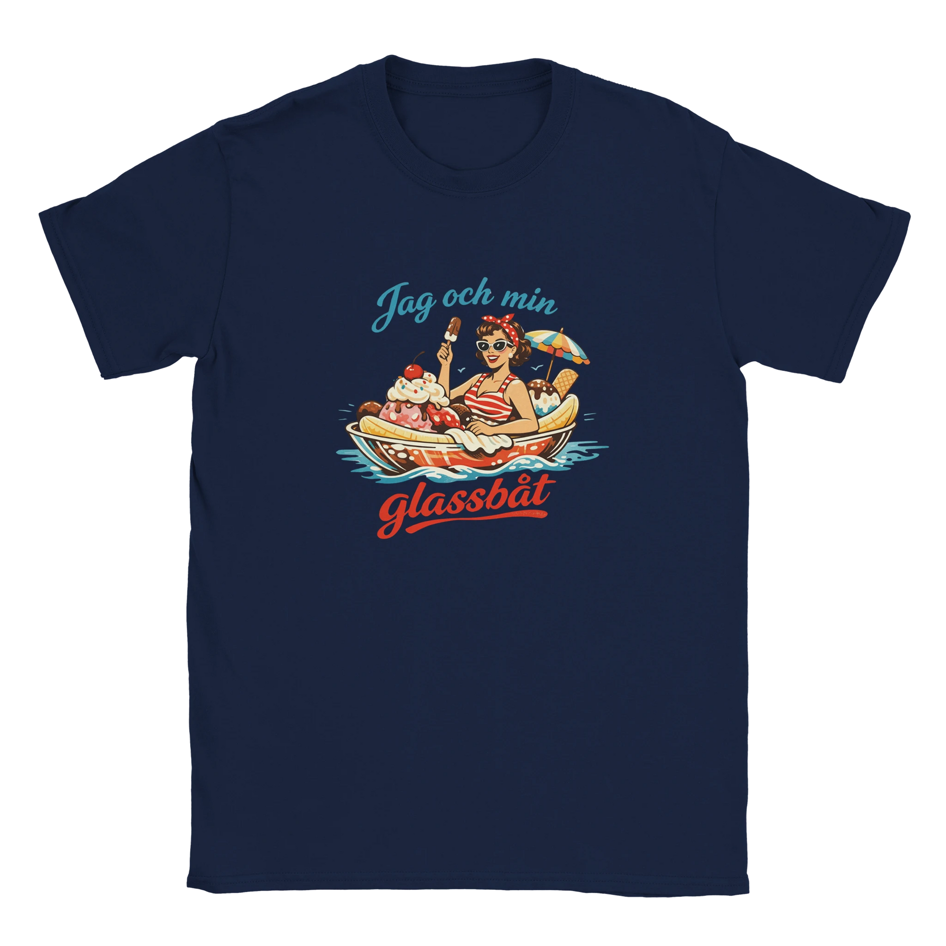 Jag och min glassbåt 50s Retro Inspired T-Shirt med retrodesign och färgstarka tryck