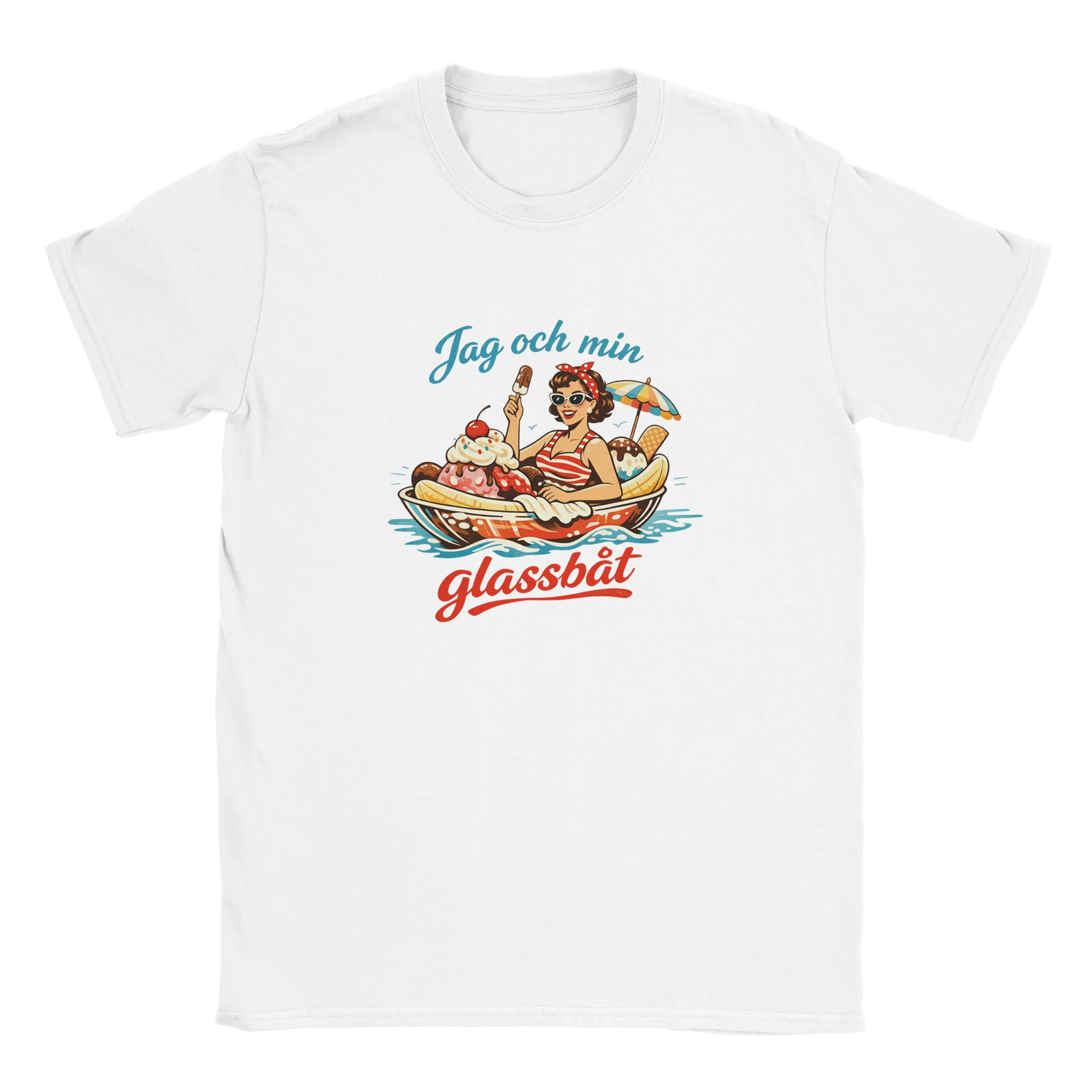 Jag och min glassbåt 50s Retro Inspired T-Shirt med nostalgisk design och mjukt material.
