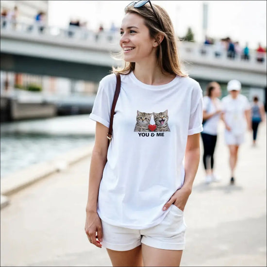 Kattdesign ’You & Me’ T-shirt för Damer - Print Material