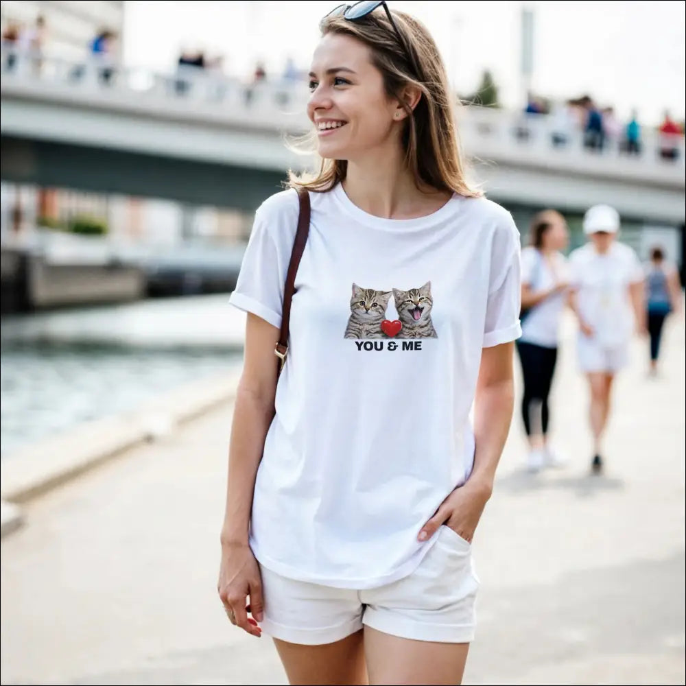 Kattdesign ’You & Me’ T-shirt för Damer - Print Material