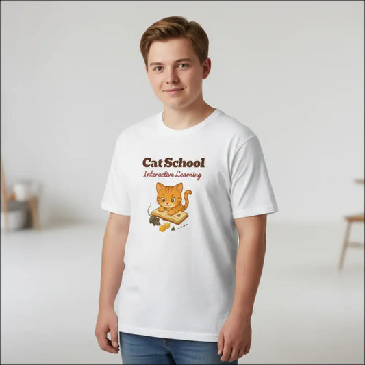 Kattunge T-shirt - Färgglad Cartoon-Design - Print Material