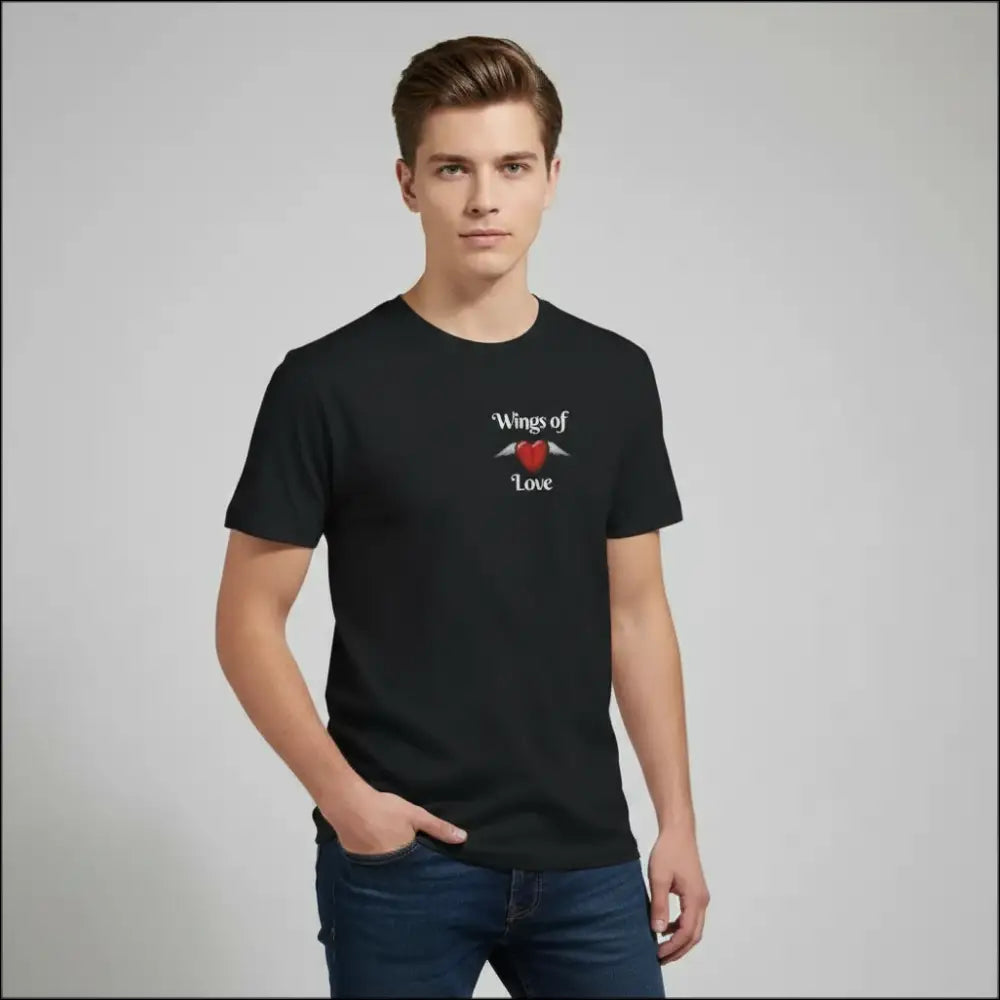 Klassisk T-shirt Wings of Love hjärtat med vingar - Grafisk kortärmad