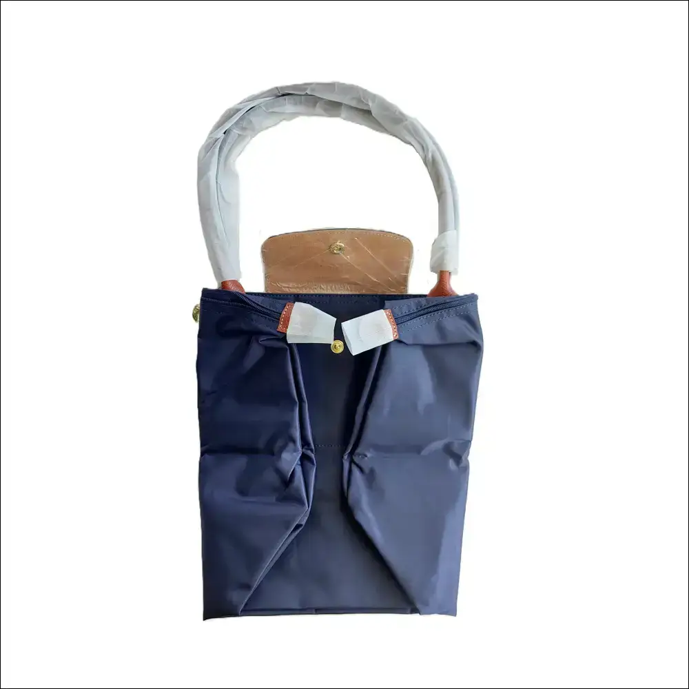 Large Longchamp Tote Pliage Original Navy Blue - Long Handle - Vikbar resväska