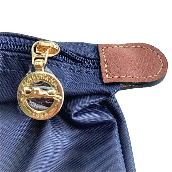 Large Longchamp Tote Pliage Original Navy Blue - Long Handle - Vikbar resväska