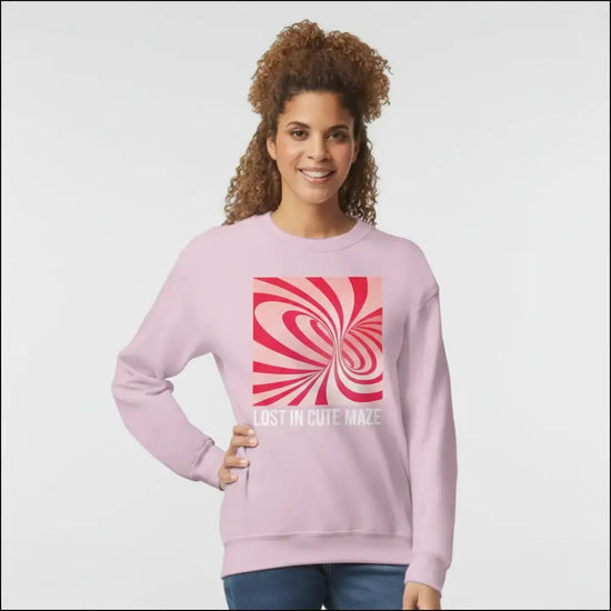 Lekfull och abstrakt sweatshirt med maze‑känsla - Print Material