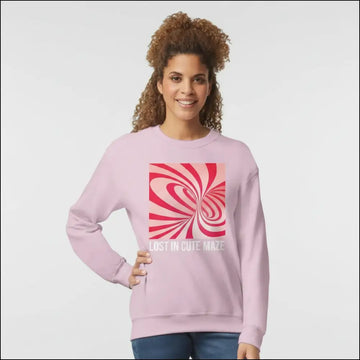 Lekfull och abstrakt sweatshirt med maze‑känsla - Print Material
