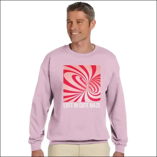 Lekfull och abstrakt sweatshirt med maze‑känsla - Print Material
