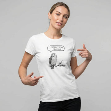 T-shirt illustration med handtecknad uggla