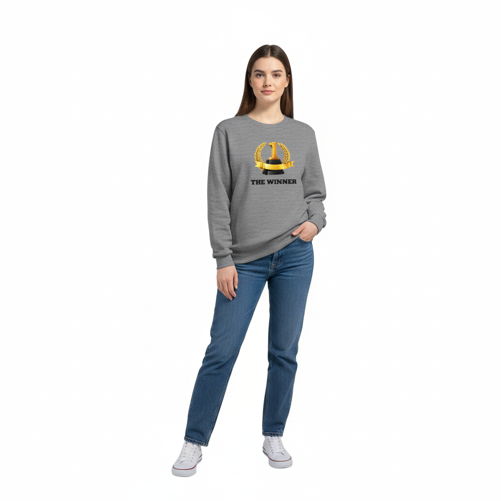 Grå Sweatshirt med trofe design