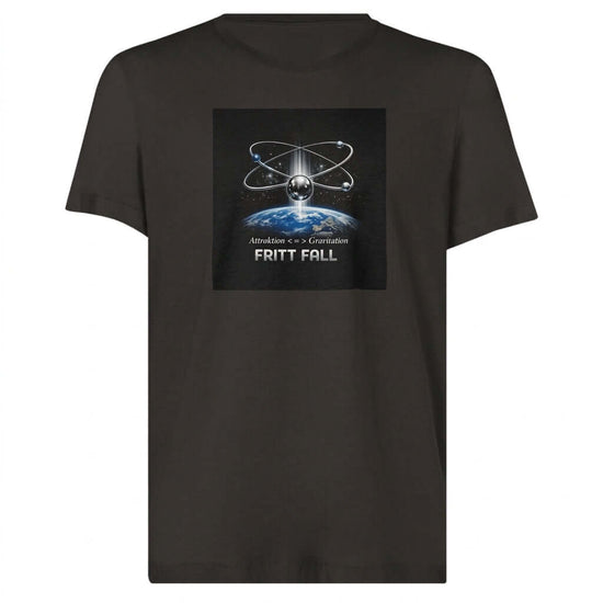 FRITT FALL Concept Tee med unik grafik som utforskar attraktion och gravitation på en unisex t-shirt.