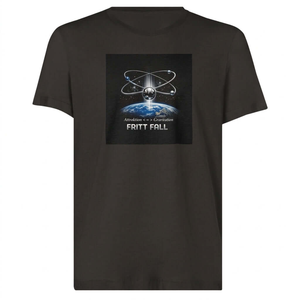 FRITT FALL Concept Tee med unik grafik som utforskar attraktion och gravitation på en unisex t-shirt.