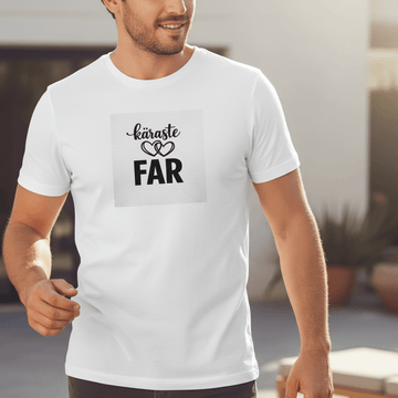 Käraste Far t‑shirt – premium unisex tee i mjuk bomull, frontvy