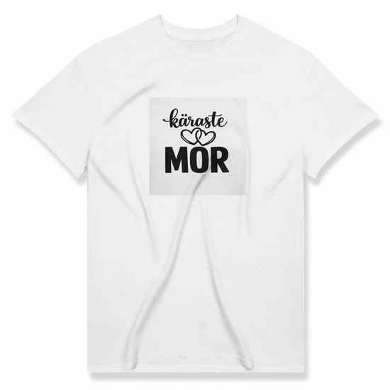 Käraste Mor T-shirt i vitt med typografiskt tryck, premium heavyweight-bomull.