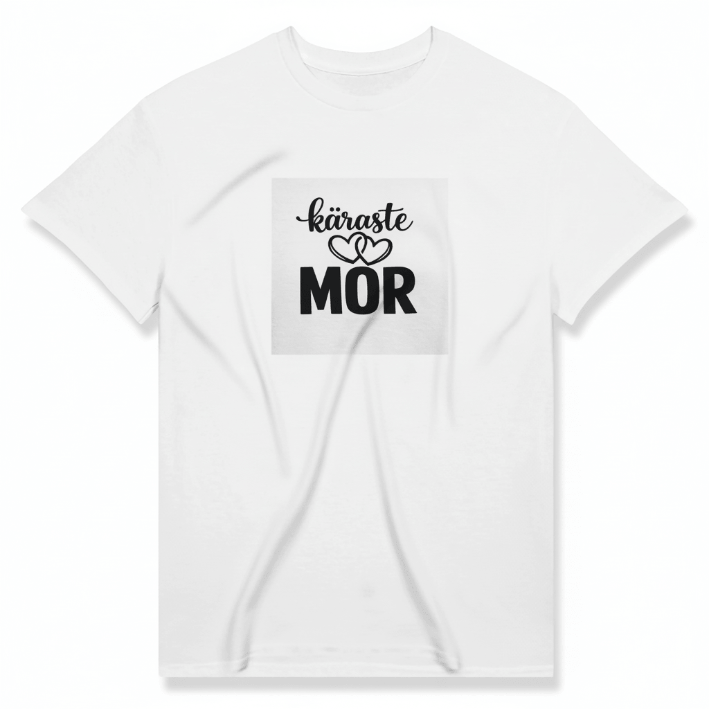 Käraste Mor T-shirt i vitt med typografiskt tryck, premium heavyweight-bomull.